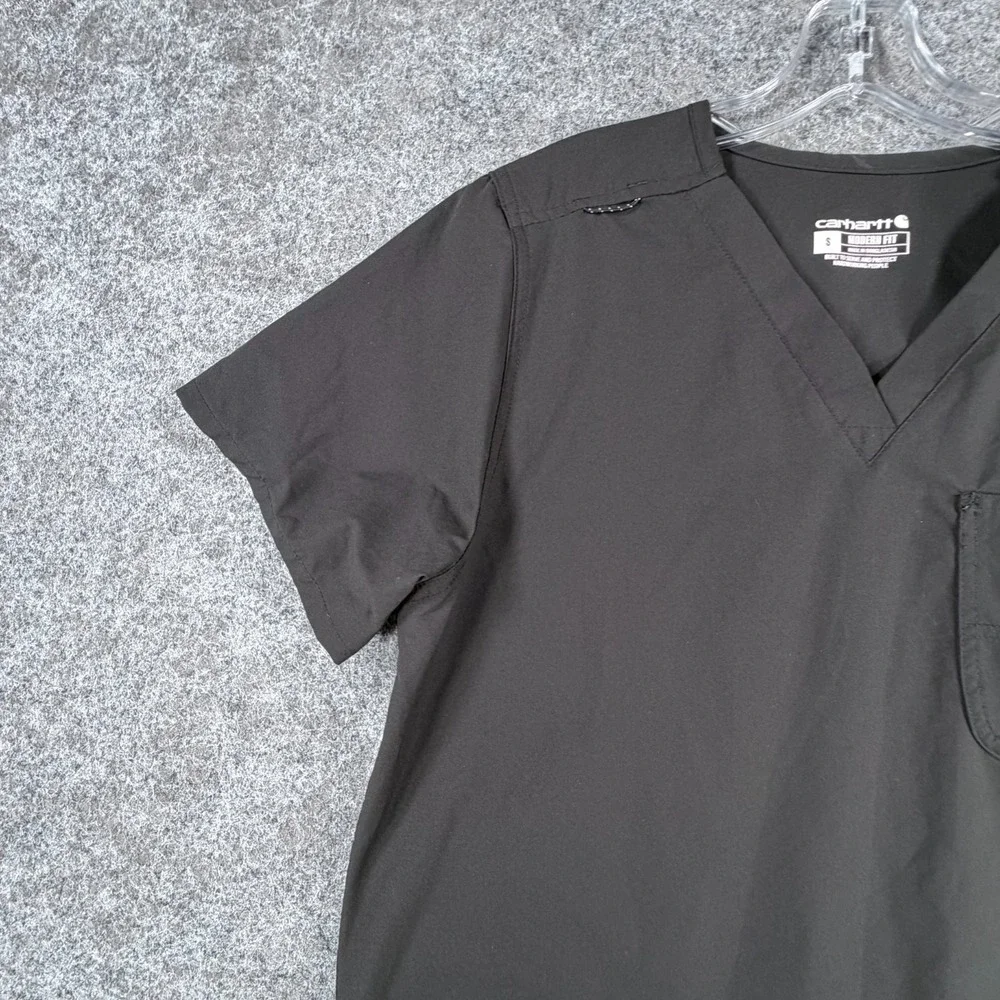 Carhartt Force Essentials V-Neck 6-Pocket Scrub Top Unisex S Black‎ Modern Fit